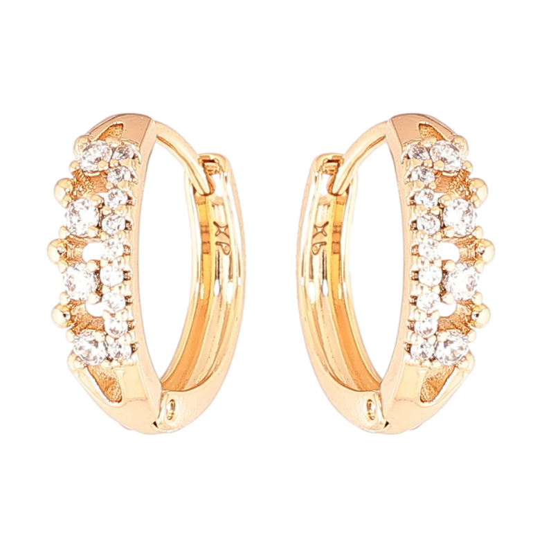 Сережки Xuping Позолота 18K колечка «Візерунок з кристалами» фото №14 Сережки Xuping Позолота 18K колечка «Візерунок з кристалами» фото №14