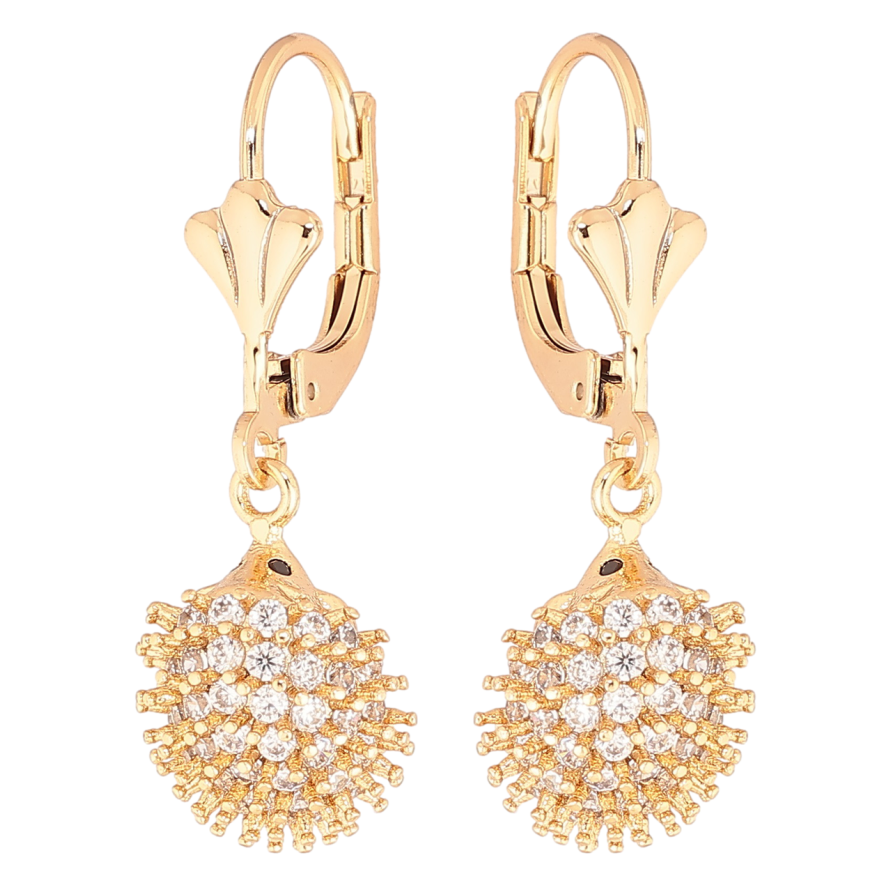 Серьги Xuping Позолота 18K французский замок Ежики фото №1 Серьги Xuping Позолота 18K французский замок Ежики фото №1
