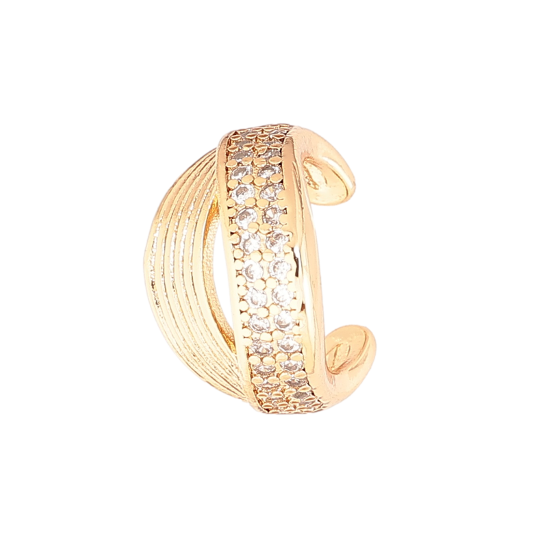Сережки Xuping Позолота 18K моно-кафа «Візерунок з кристалами» (1шт) фото №2 Сережки Xuping Позолота 18K моно-кафа «Візерунок з кристалами» (1шт) фото №2