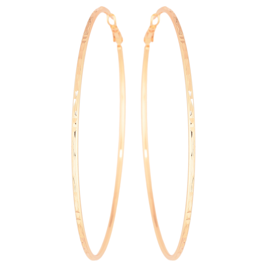 Сережки Xuping M&L Колір 18K кільця (конго) Декоративний візерунок ø 8см фото №1 Сережки Xuping M&L Колір 18K кільця (конго) Декоративний візерунок ø 8см фото №1