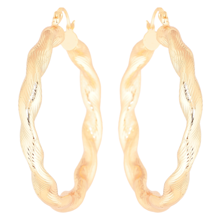 Сережки Xuping M&L Колір 18K кільця (конго) Декоративний візерунок ø 5см фото №1