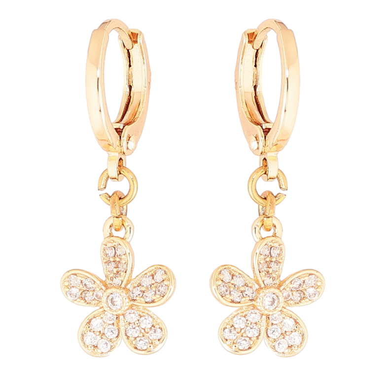 Сережки Xuping M&L Колір 18K підвіски на колечках «Квіточки з кристалами» фото №23 Сережки Xuping M&L Колір 18K підвіски на колечках «Квіточки з кристалами» фото №23
