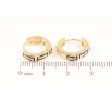 Сережки Xuping Позолота 14K колечка «Візерунок чорною емаллю» фото №2 Сережки Xuping Позолота 14K колечка «Візерунок чорною емаллю» фото №2