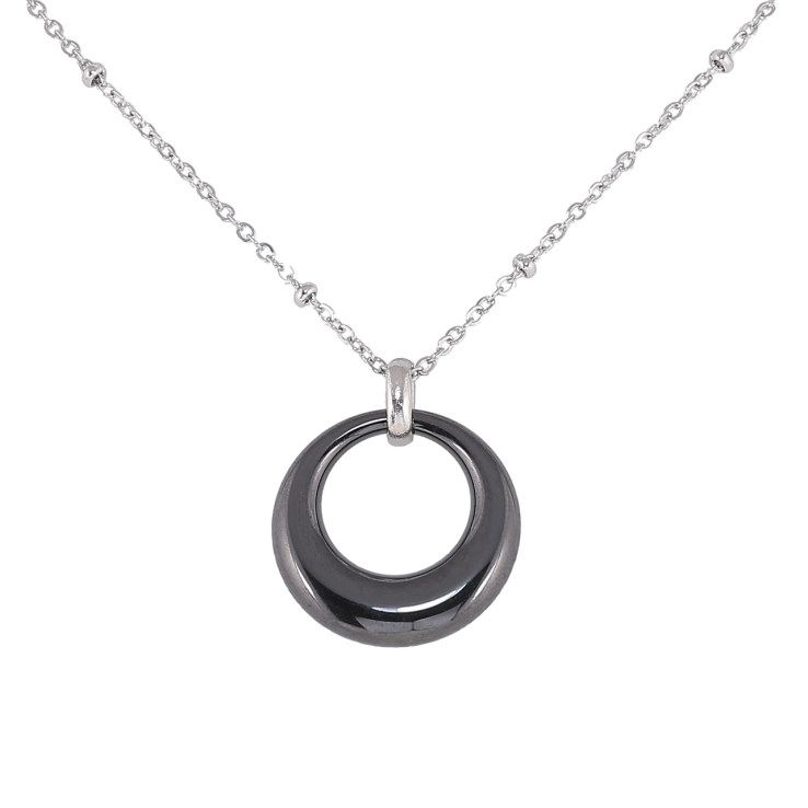 Підвіска на ланцюжку Xuping ТТМ Stainless Steel колір Родій «Колечко чорної кераміки» довжина 46-51см х 1.5мм фото №20 Підвіска на ланцюжку Xuping ТТМ Stainless Steel колір Родій «Колечко чорної кераміки» довжина 46-51см х 1.5мм фото №20