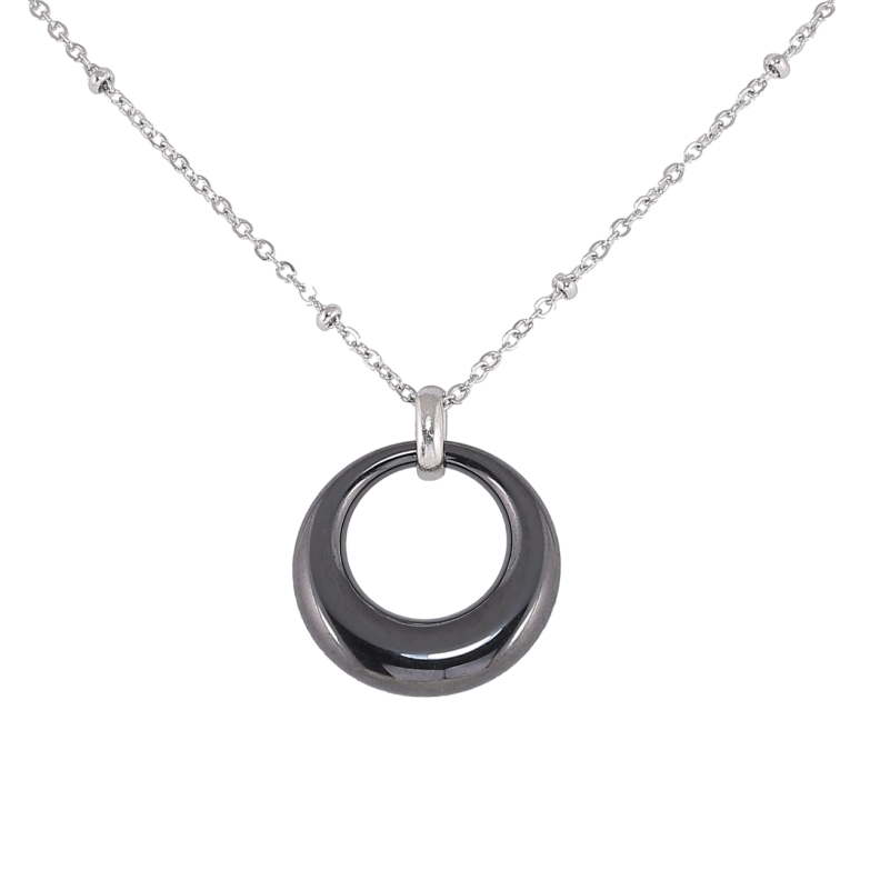 Підвіска на ланцюжку Xuping ТТМ Stainless Steel колір Родій «Колечко чорної кераміки» довжина 46-51см х 1.5мм фото №14 Підвіска на ланцюжку Xuping ТТМ Stainless Steel колір Родій «Колечко чорної кераміки» довжина 46-51см х 1.5мм фото №14