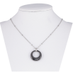 Подвеска на цепочке Xuping ТТМ Stainless Steel цвет Родий Колечко черной керамики длина 46-51см х 1.5мм фото №2 Подвеска на цепочке Xuping ТТМ Stainless Steel цвет Родий Колечко черной керамики длина 46-51см х 1.5мм фото №2