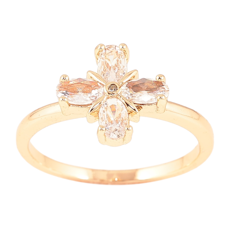 Кольцо Xuping M&L Цвет 18К Кристальный цветок фото №1 Кольцо Xuping M&L Цвет 18К Кристальный цветок фото №1