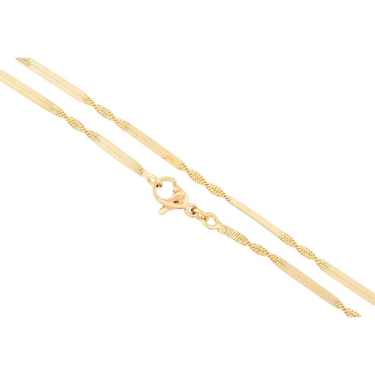 Ланцюжок Xuping Позолота 18K «Плетіння Снейк перекручений» довжина 45см х 2мм фото №4 Ланцюжок Xuping Позолота 18K «Плетіння Снейк перекручений» довжина 45см х 2мм фото №4