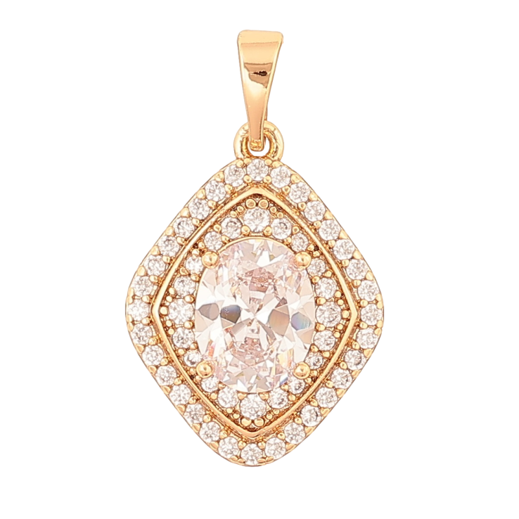 Кулон Xuping Позолота 18K «Ромб з інкрустацією кристалами» для ланцюжка до 5мм фото №10 Кулон Xuping Позолота 18K «Ромб з інкрустацією кристалами» для ланцюжка до 5мм фото №10