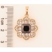 Кулон Xuping Позолота 18K «Квітка з чорним кристалом» для ланцюжка до 6мм фото №2 Кулон Xuping Позолота 18K «Квітка з чорним кристалом» для ланцюжка до 6мм фото №2