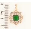 Кулон Xuping Позолота 18K «Квітка з зеленим кристалом» для ланцюжка до 6мм фото №2 Кулон Xuping Позолота 18K «Квітка з зеленим кристалом» для ланцюжка до 6мм фото №2