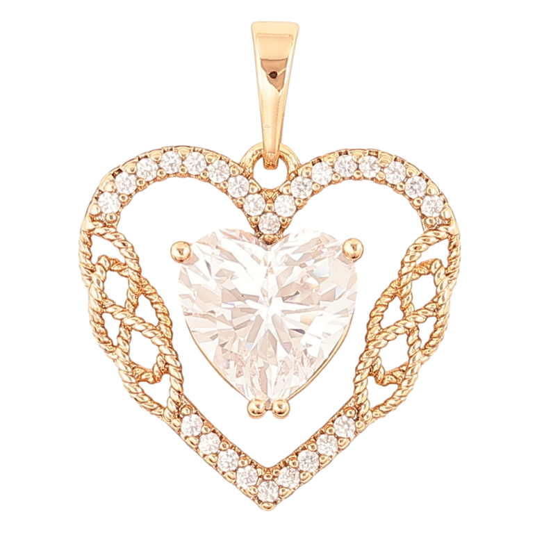 Кулон Xuping Позолота 18K Кристальное сердце для цепочки до 5мм фото №1