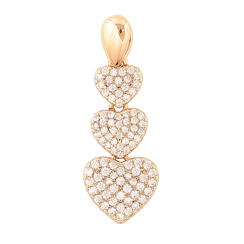 Кулон Xuping Позолота 18K «Сердечка з інкрустацією кристалами» для ланцюжка до 2мм фото №10 Кулон Xuping Позолота 18K «Сердечка з інкрустацією кристалами» для ланцюжка до 2мм фото №10