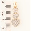 Кулон Xuping Позолота 18K Сердечки с инкрустацией кристаллами для цепочки до 2мм фото №2 Кулон Xuping Позолота 18K Сердечки с инкрустацией кристаллами для цепочки до 2мм фото №2