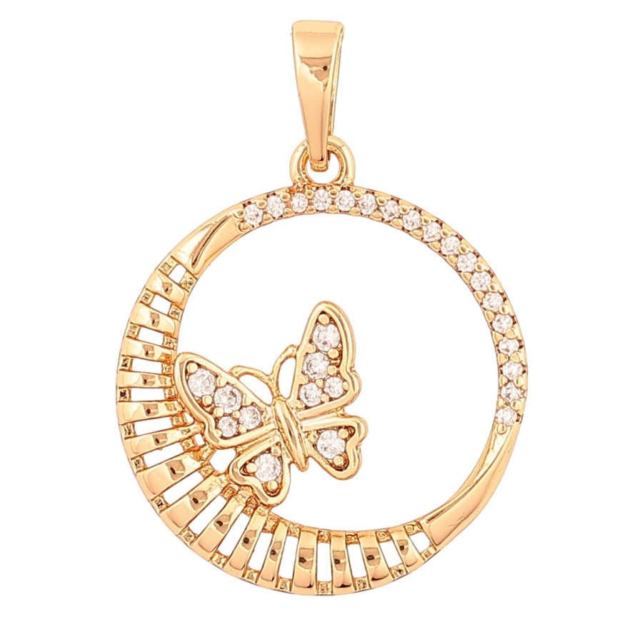 Кулон Xuping Позолота 18K Бабочка в колечке для цепочки до 6мм фото №1 Кулон Xuping Позолота 18K Бабочка в колечке для цепочки до 6мм фото №1