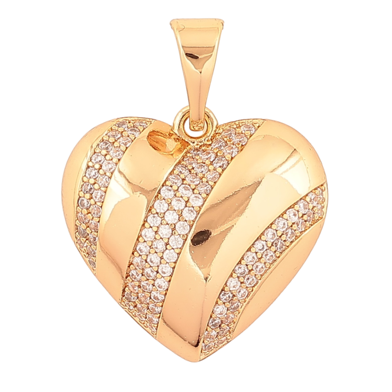 Кулон Xuping Позолота 18K «Сердечко з кристалами» для ланцюжка до 7мм фото №2 Кулон Xuping Позолота 18K «Сердечко з кристалами» для ланцюжка до 7мм фото №2