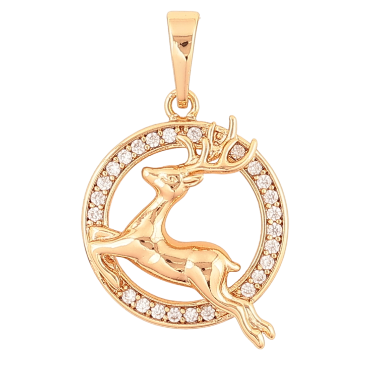 Кулон Xuping Позолота 18K Олень в колечке для цепочки до 6мм фото №19