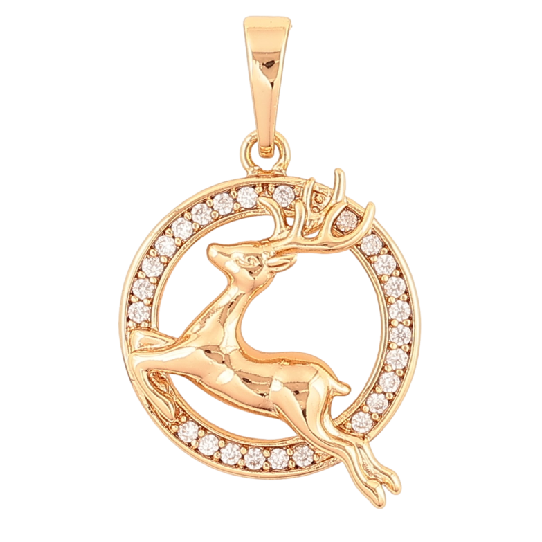 Кулон Xuping Позолота 18K «Олень у колечку» для ланцюжка до 6мм фото №4 Кулон Xuping Позолота 18K «Олень у колечку» для ланцюжка до 6мм фото №4