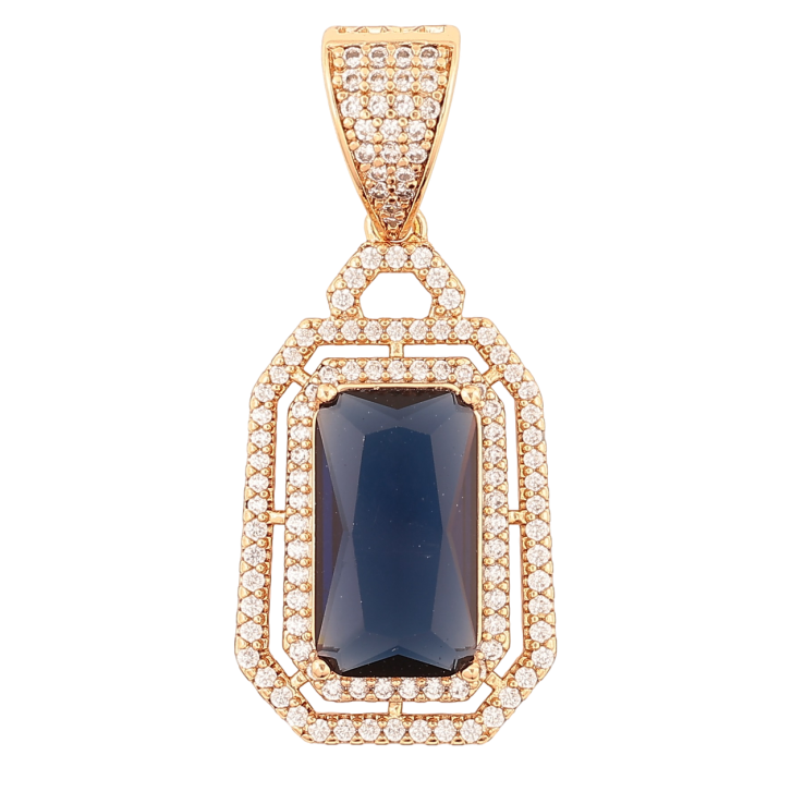Кулон Xuping Позолота 18K Инкрустация кристаллами с синим кристаллом для цепочки до 9мм фото №25