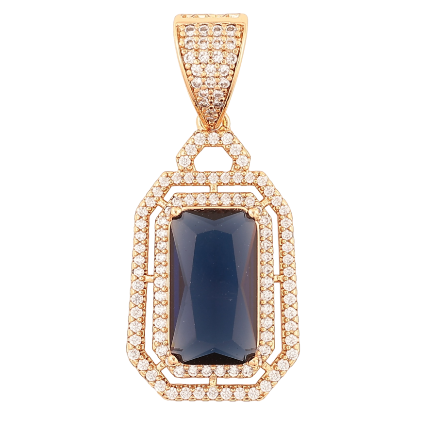 Кулон Xuping Позолота 18K Инкрустация кристаллами с синим кристаллом для цепочки до 9мм фото №1 Кулон Xuping Позолота 18K Инкрустация кристаллами с синим кристаллом для цепочки до 9мм фото №1