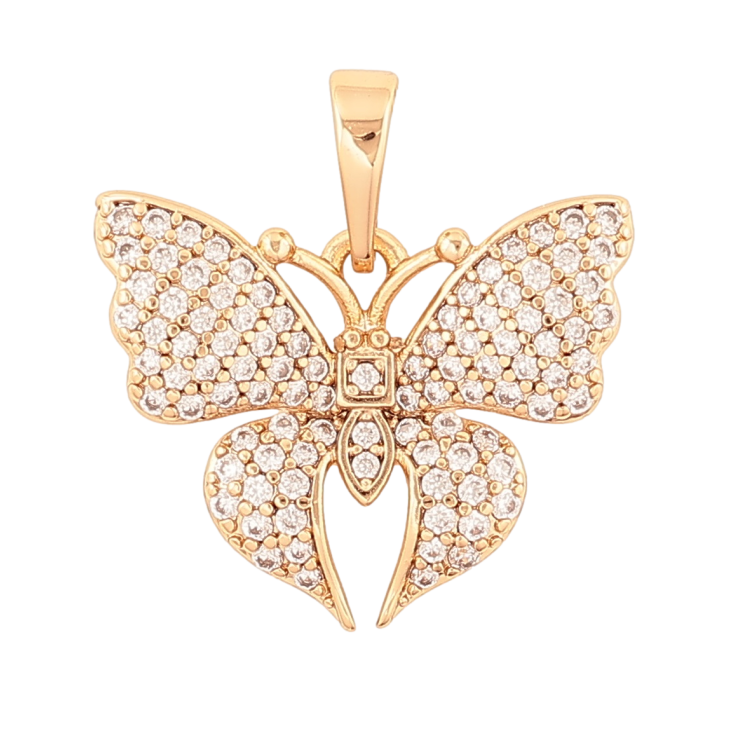 Кулон Xuping Позолота 18K Бабочка с инкрустацией кристаллами для цепочки до 6мм фото №25