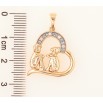Кулон Xuping Позолота 18K Влюбленные в сердечке с бело-синими кристаллами для цепочки до 5мм фото №2