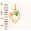 Кулон Xuping Позолота 18K Сердце с розой и зеленым кристальным сердечком для цепочки до 6мм фото №2 Кулон Xuping Позолота 18K Сердце с розой и зеленым кристальным сердечком для цепочки до 6мм фото №2