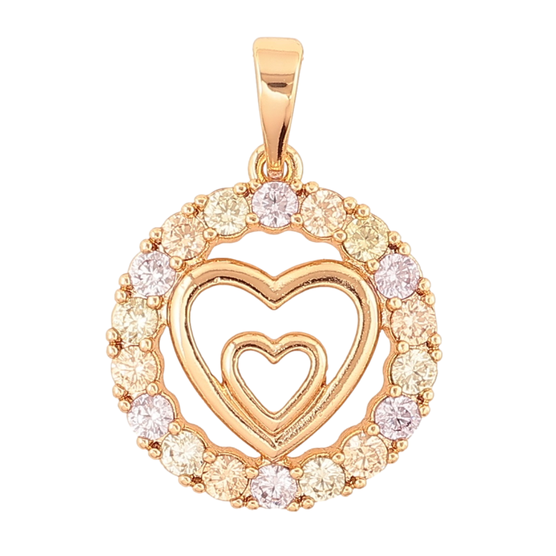 Кулон Xuping Позолота 18K «Сердечка в колечку різнокольорових кристалів» для ланцюжка до 6мм фото №15 Кулон Xuping Позолота 18K «Сердечка в колечку різнокольорових кристалів» для ланцюжка до 6мм фото №15