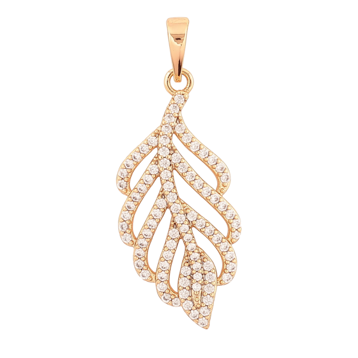 Кулон Xuping Позолота 18K «Перо з кристалами» для ланцюжка до 6мм фото №21 Кулон Xuping Позолота 18K «Перо з кристалами» для ланцюжка до 6мм фото №21