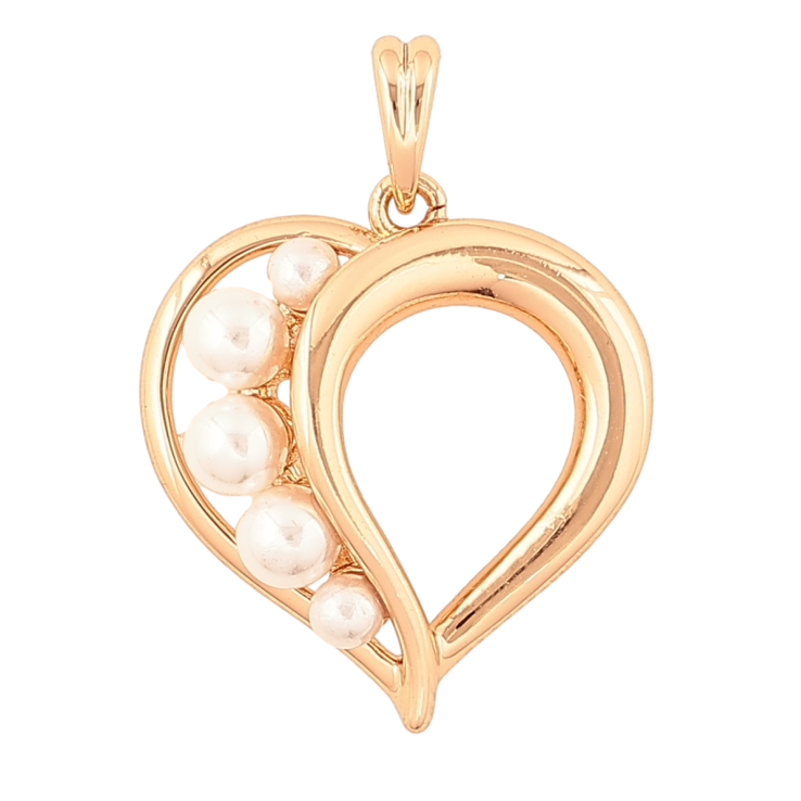 Кулон Xuping Позолота 18K «Сердечко з перлинами» для ланцюжка до 4мм фото №18 Кулон Xuping Позолота 18K «Сердечко з перлинами» для ланцюжка до 4мм фото №18