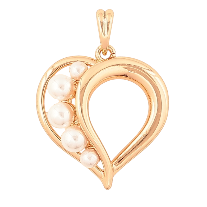Кулон Xuping Позолота 18K «Сердечко з перлинами» для ланцюжка до 4мм фото №2
