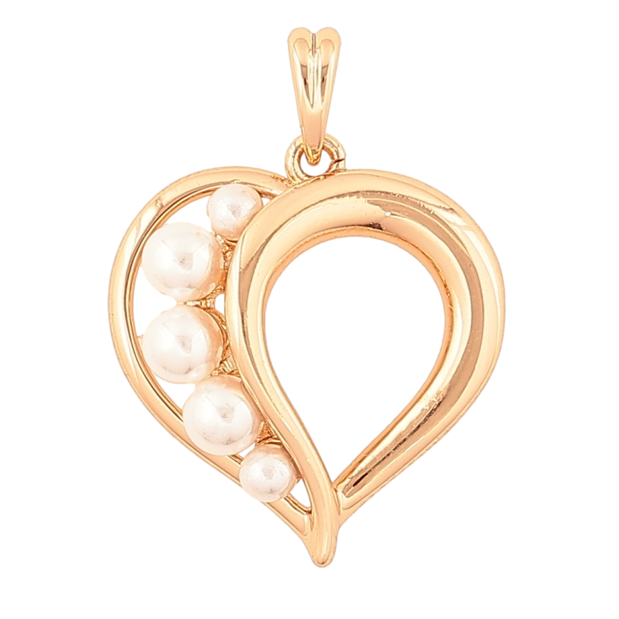 Кулон Xuping Позолота 18K Сердечко с жемчужинами для цепочки до 4мм фото №1