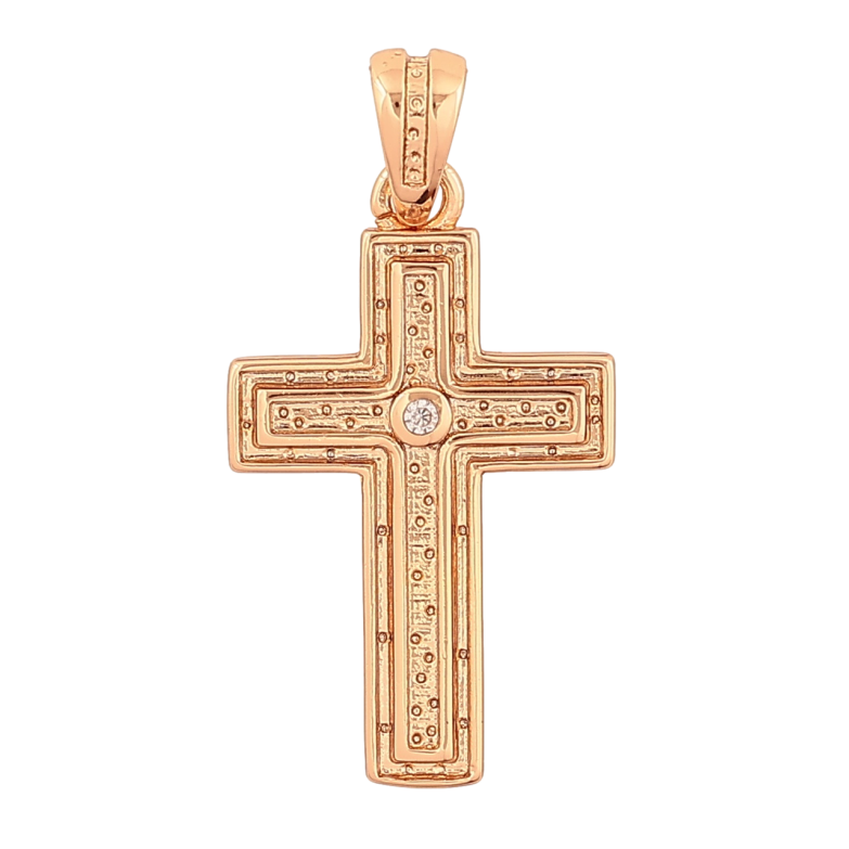 Кулон Xuping Позолота 18K «Хрест з кристалом» для ланцюжка до 4мм фото №1 Кулон Xuping Позолота 18K «Хрест з кристалом» для ланцюжка до 4мм фото №1