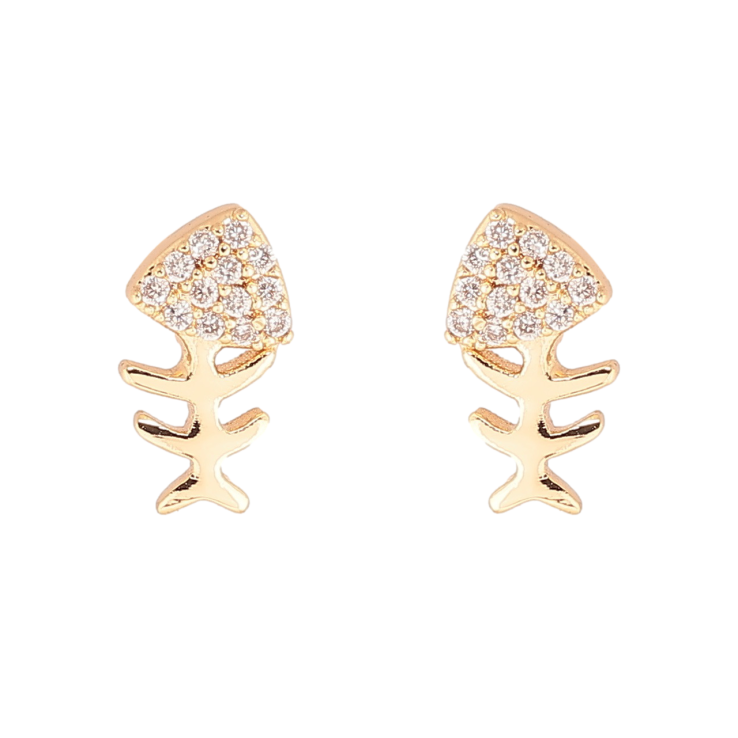 Серьги Xuping Позолота 18K пусеты Рыбьи скелеты фото №19 Серьги Xuping Позолота 18K пусеты Рыбьи скелеты фото №19