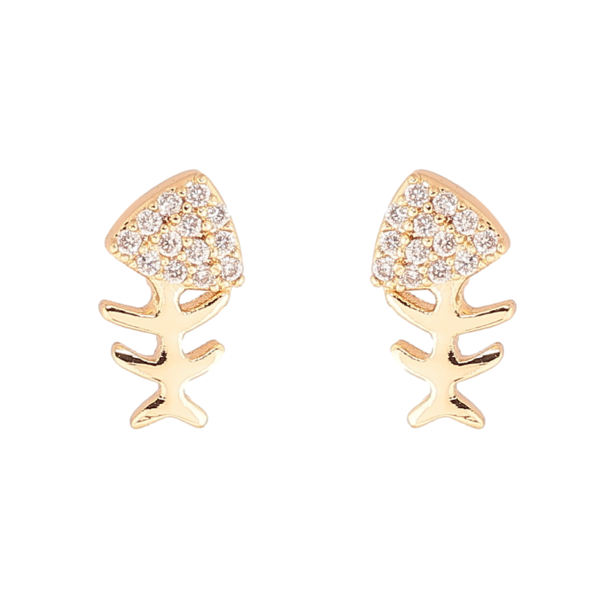 Серьги Xuping Позолота 18K пусеты Рыбьи скелеты фото №1 Серьги Xuping Позолота 18K пусеты Рыбьи скелеты фото №1