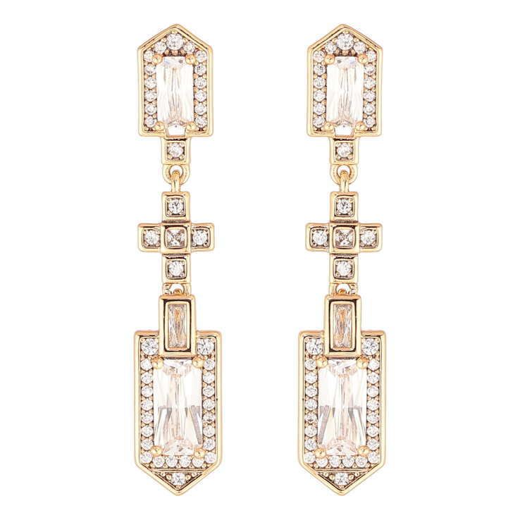 Серьги Xuping Позолота 18K пусеты Кристальные подвески фото №19