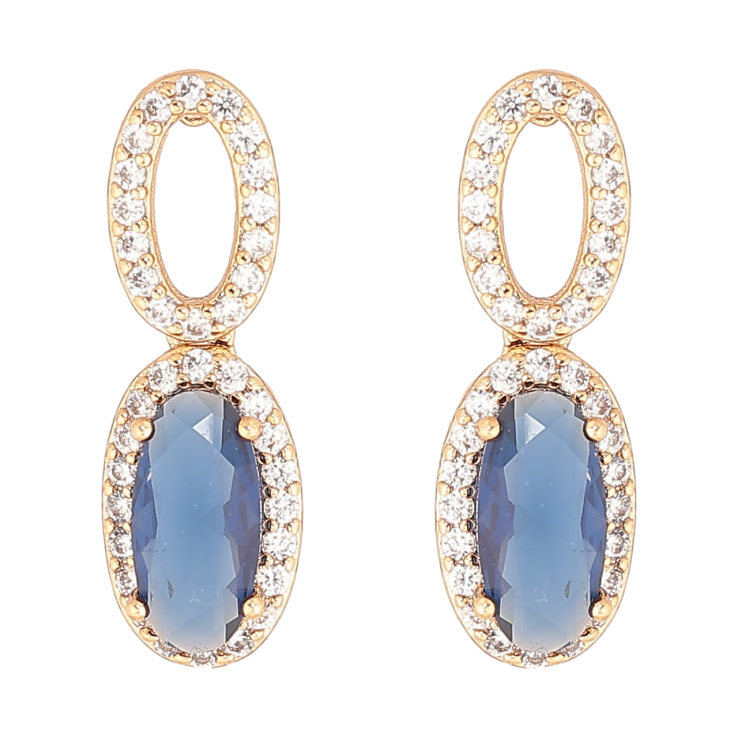 Серьги Xuping Позолота 18K пусеты Подвески с синими кристаллами фото №11