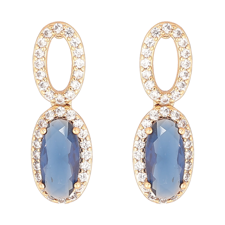 Сережки Xuping Позолота 18K пусети «Підвіски з синіми кристалами» фото №6