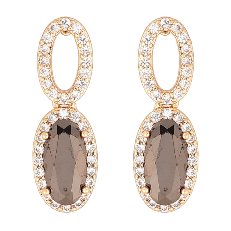 Серьги Xuping Позолота 18K пусеты Подвески с черными кристаллами фото №10