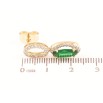 Серьги Xuping Позолота 18K пусеты Подвески с зелеными кристаллами фото №2