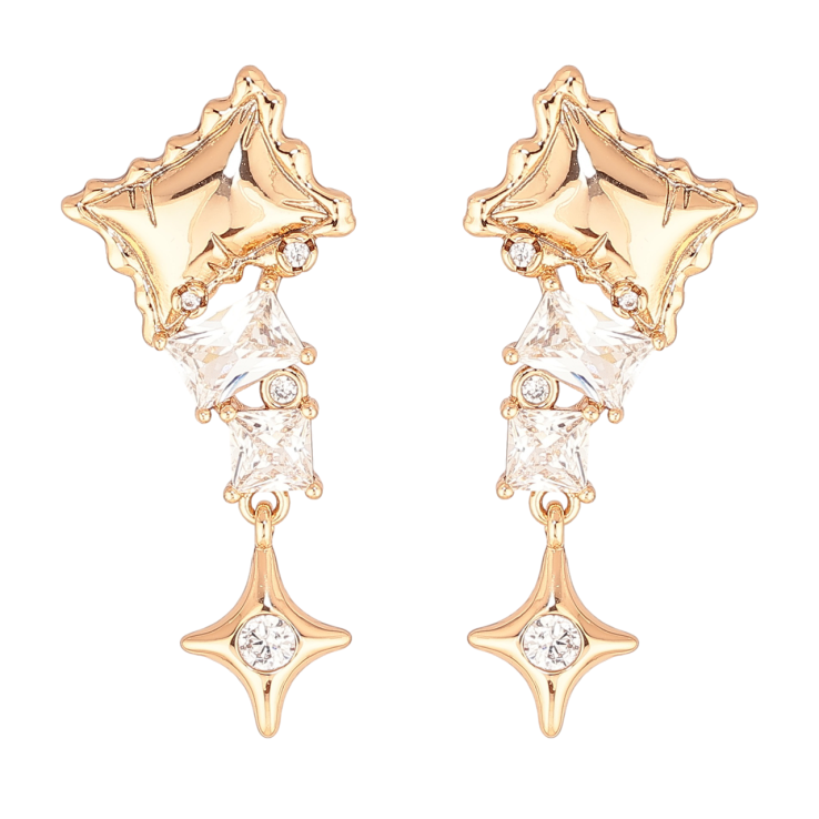 Сережки Xuping Позолота 18K пусети «Декоративні підвіски з кристалами» фото №3
