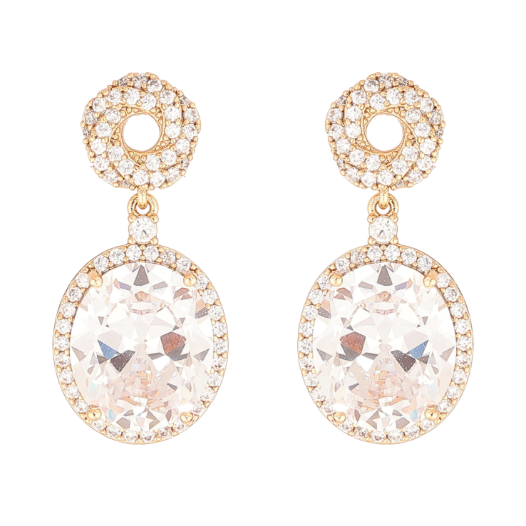 Серьги Xuping Позолота 18K пусеты Инкрустация кристаллами фото №8