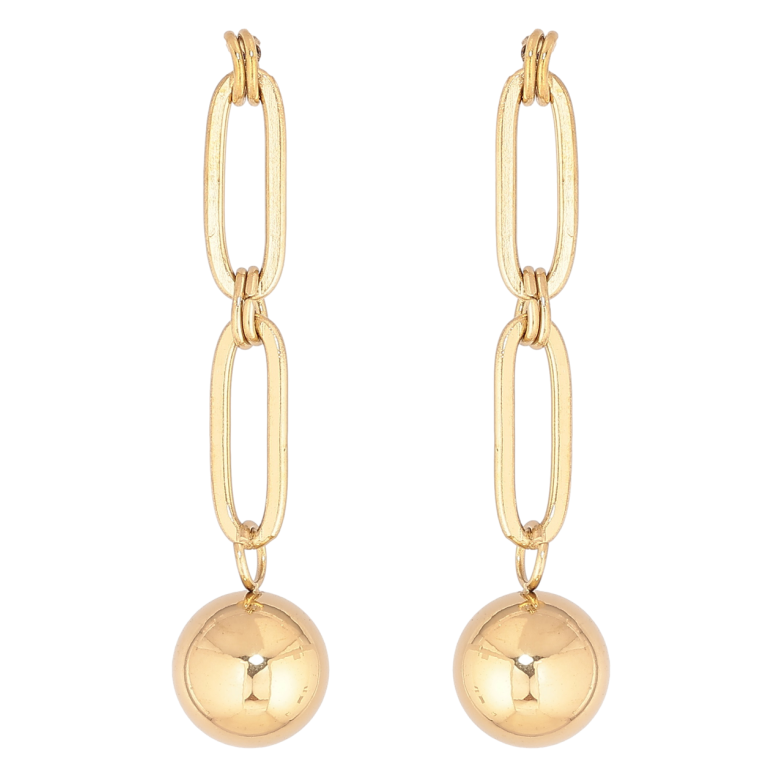 Серьги Xuping TTM Stainless Steel цвет 14К пусеты Подвески с шариками фото №1 Серьги Xuping TTM Stainless Steel цвет 14К пусеты Подвески с шариками фото №1