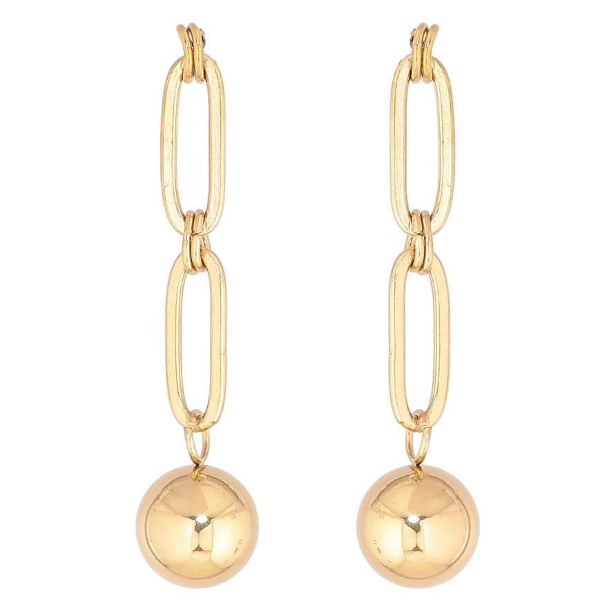 Серьги Xuping TTM Stainless Steel цвет 14К пусеты Подвески с шариками фото №1 Серьги Xuping TTM Stainless Steel цвет 14К пусеты Подвески с шариками фото №1