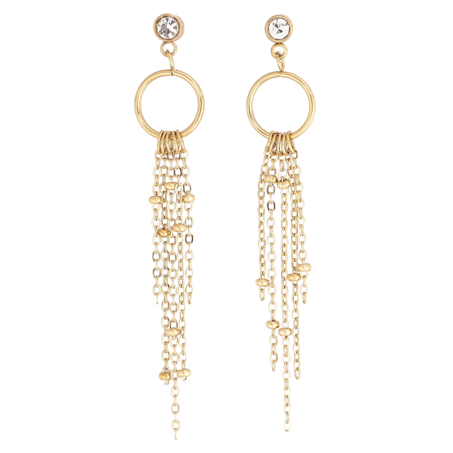 Серьги Xuping TTM Stainless Steel цвет 14К пусеты Декоративные подвески с цепочками фото №1 Серьги Xuping TTM Stainless Steel цвет 14К пусеты Декоративные подвески с цепочками фото №1