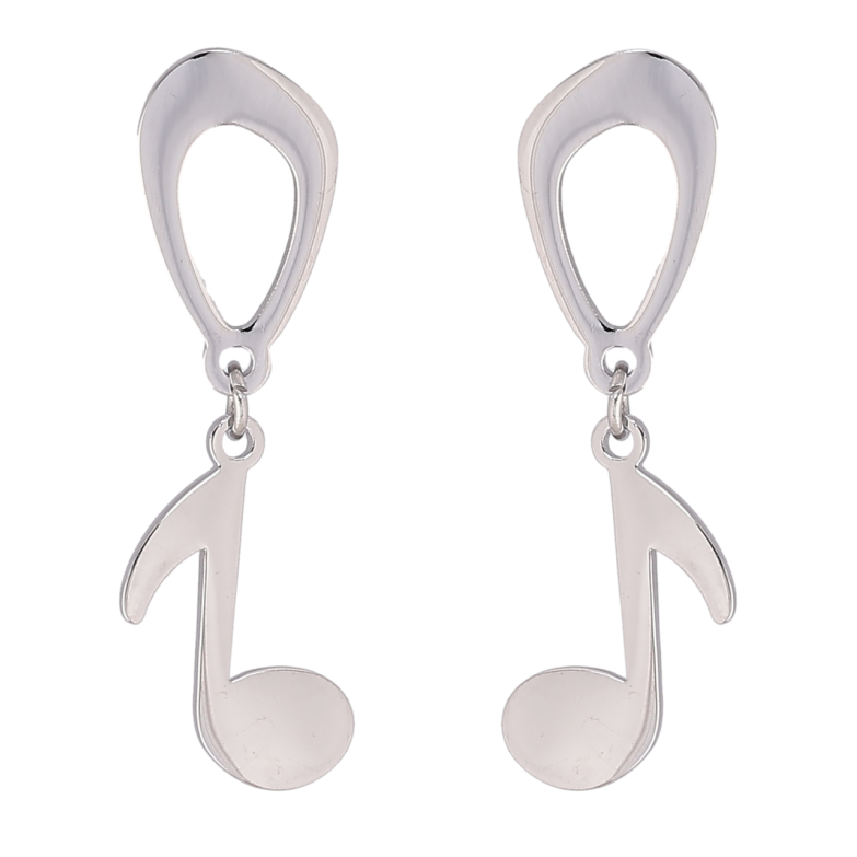 Серьги Xuping TTM Stainless Steel цвет Родий пусеты Ноты фото №2