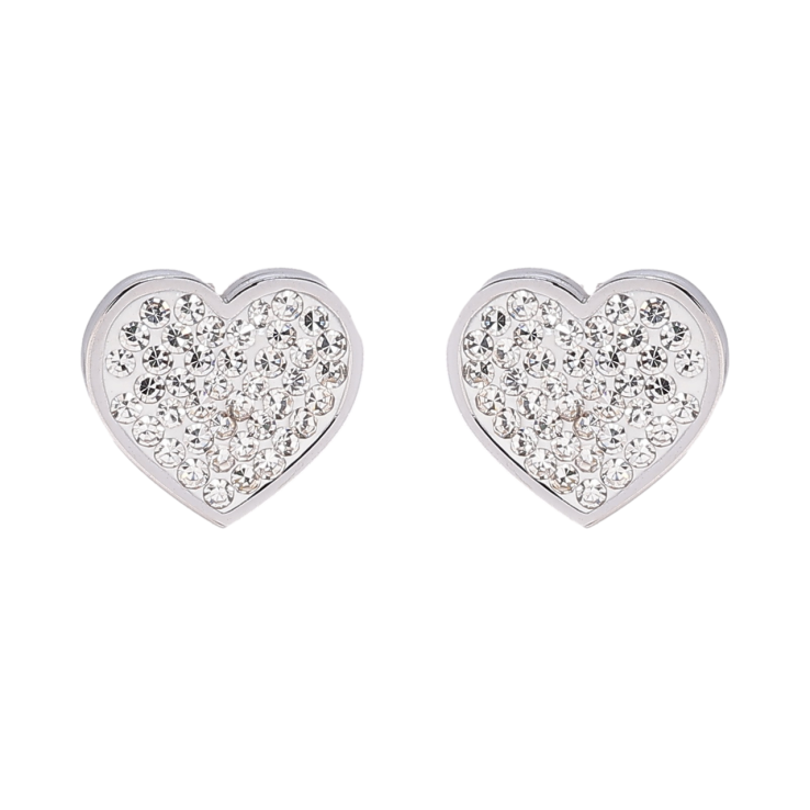 Сережки Xuping TTM Stainless Steel колір Родій пусети «Сердечка з кристалами» фото №13