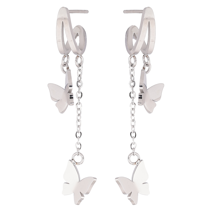 Серьги Xuping TTM Stainless Steel цвет Родий пусеты Подвески бабочки фото №1 Серьги Xuping TTM Stainless Steel цвет Родий пусеты Подвески бабочки фото №1