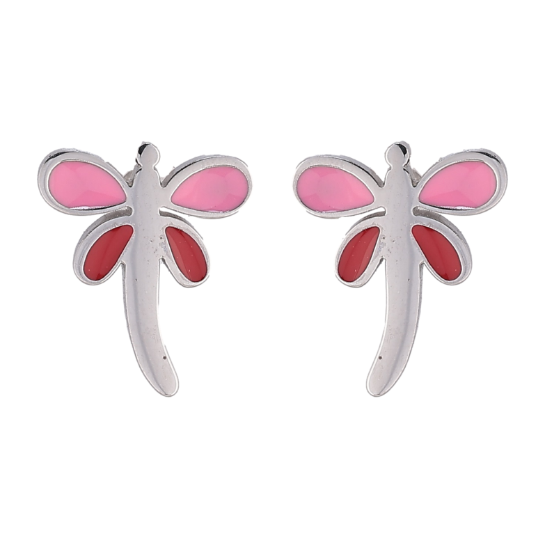 Сережки Xuping TTM Stainless Steel колір Родій пусети «Бабки з кольоровою емаллю» фото №4 Сережки Xuping TTM Stainless Steel колір Родій пусети «Бабки з кольоровою емаллю» фото №4