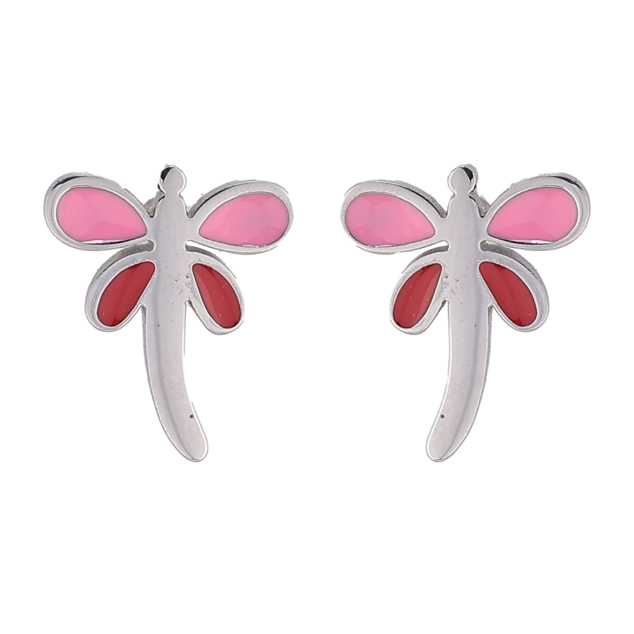 Сережки Xuping TTM Stainless Steel колір Родій пусети «Бабки з кольоровою емаллю» фото №1 Сережки Xuping TTM Stainless Steel колір Родій пусети «Бабки з кольоровою емаллю» фото №1